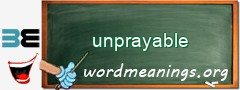 WordMeaning blackboard for unprayable